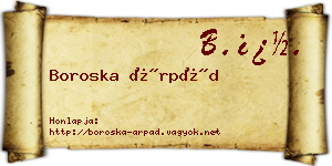 Boroska Árpád névjegykártya