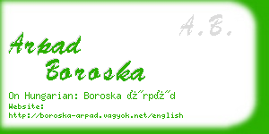 arpad boroska business card